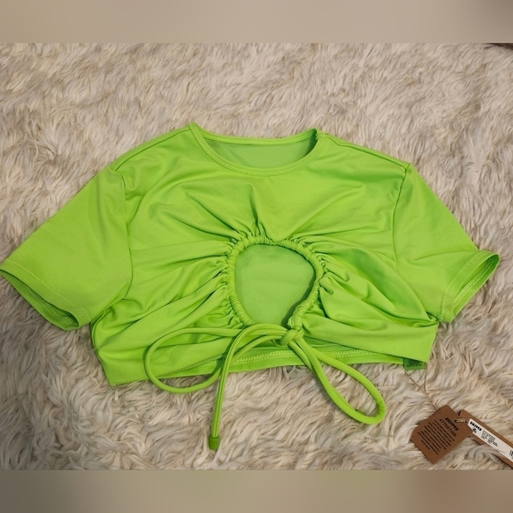 Skims Recycled Swim Ruched T-Shirt Top - Picture 1 of 6